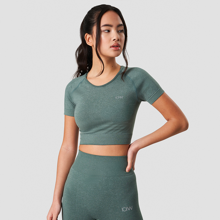 Bild av Define Seamless Cropped T-shirt, Sage Melange