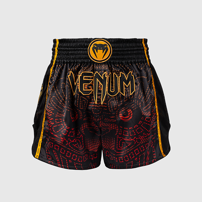 Venum Quetzal Fury Muay Thai Shorts Svart R&ouml;d Orange