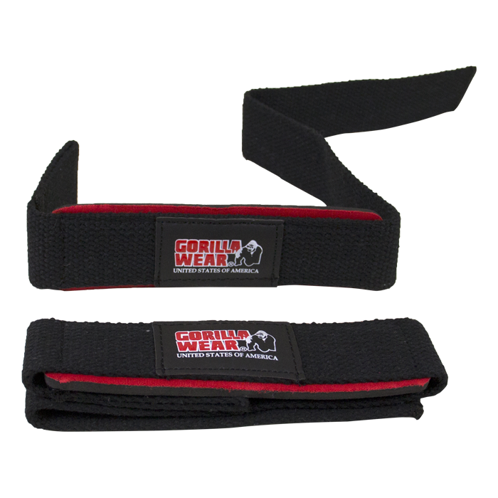 Padded Lifting Straps, Black/Red