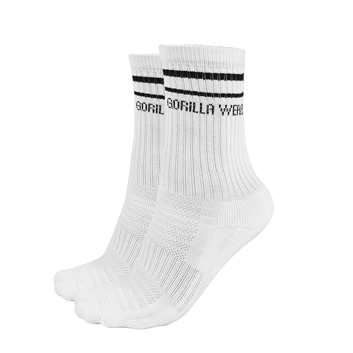 Gorilla Wear Crew Socks 2-Pack White