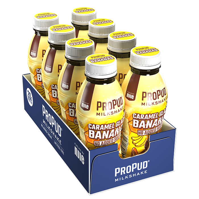 8 x ProPud Protein Milkshake, 330 ml, Caramel Glazed Bananas