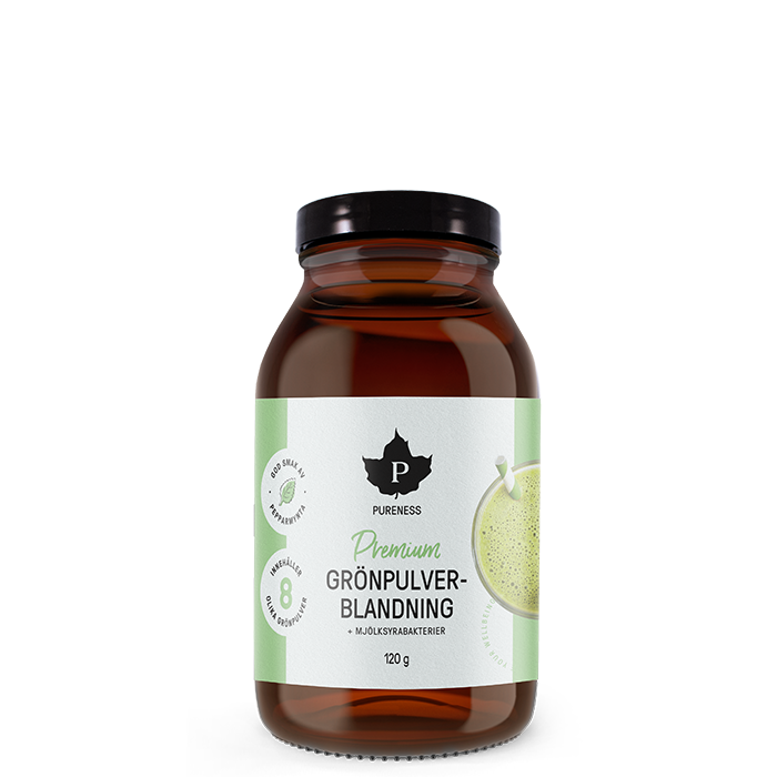 Premium Gr&ouml;npulverblandning + mj&ouml;lksyrabakterier 120 g