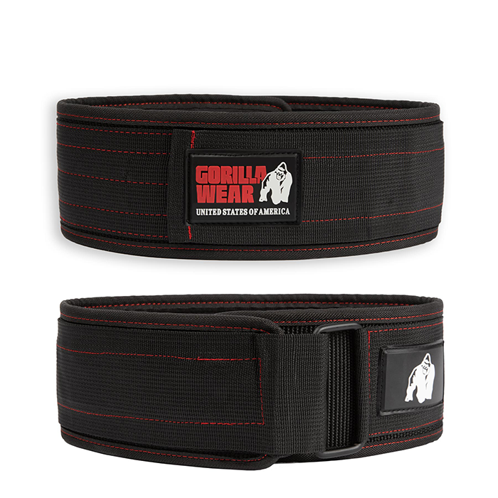 4 Inch Nylon Belt,black/red