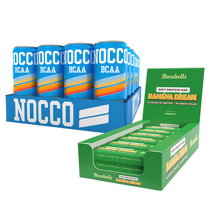 24 x NOCCO,330 ml 12 x Barebells Protein Bar,55 g