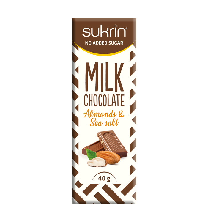 Mjölkchoklad Med Mandlar och Havssalt 40 g