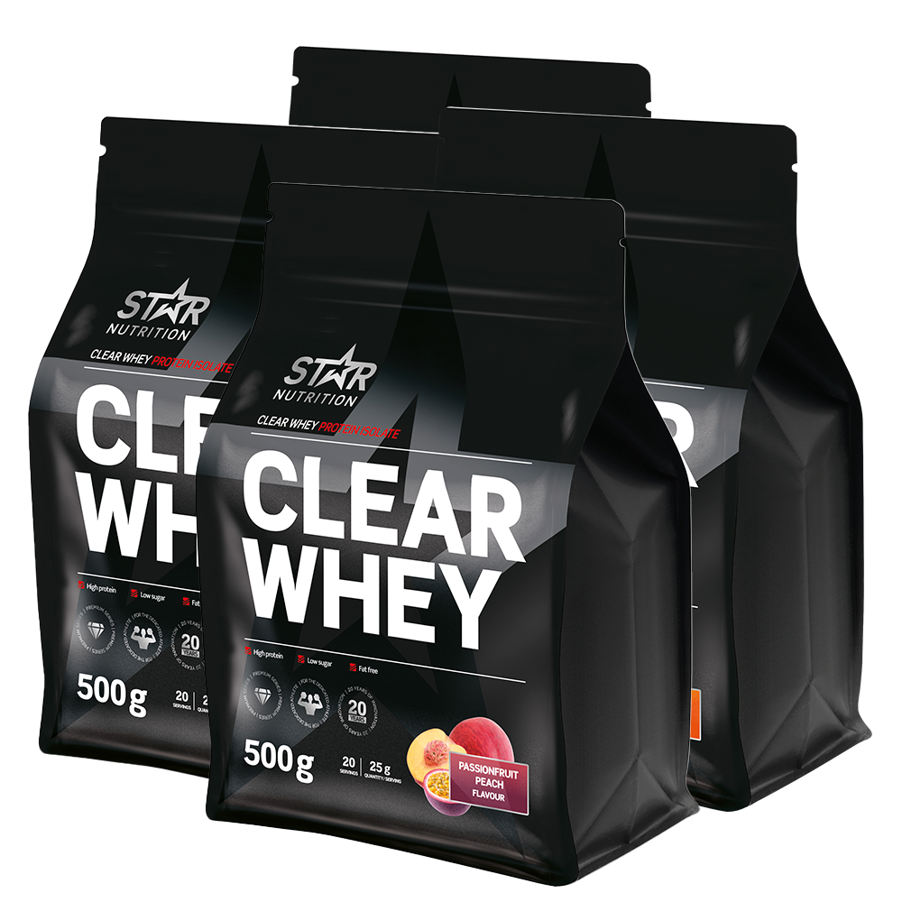 4 x Clear Whey Vassleprotein 500 g