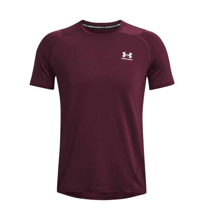UA HG Armour Fitted SS, Dark Maroon