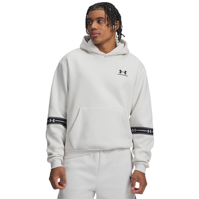 UA Icon Flc Taped Hoodie Summit White