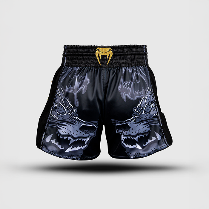 Venum Wolf Atak Thaishorts Svart Gr&aring;