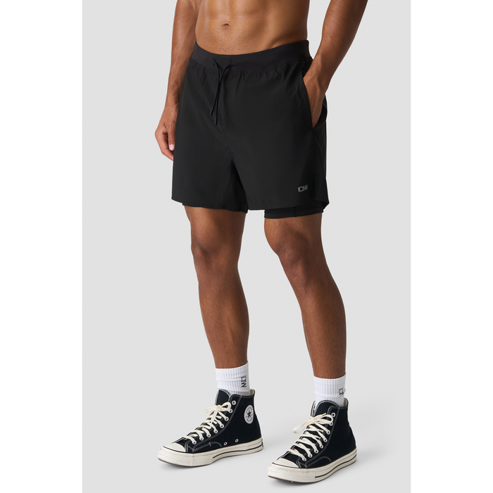 Workout 2-i-1 Shorts 5 Tum Svart