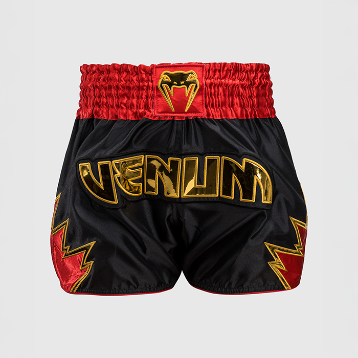 Inferno Muay Thai Shorts Svart Guld R&ouml;d