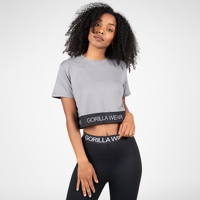 Colby Cropped T-Shirt,Grey