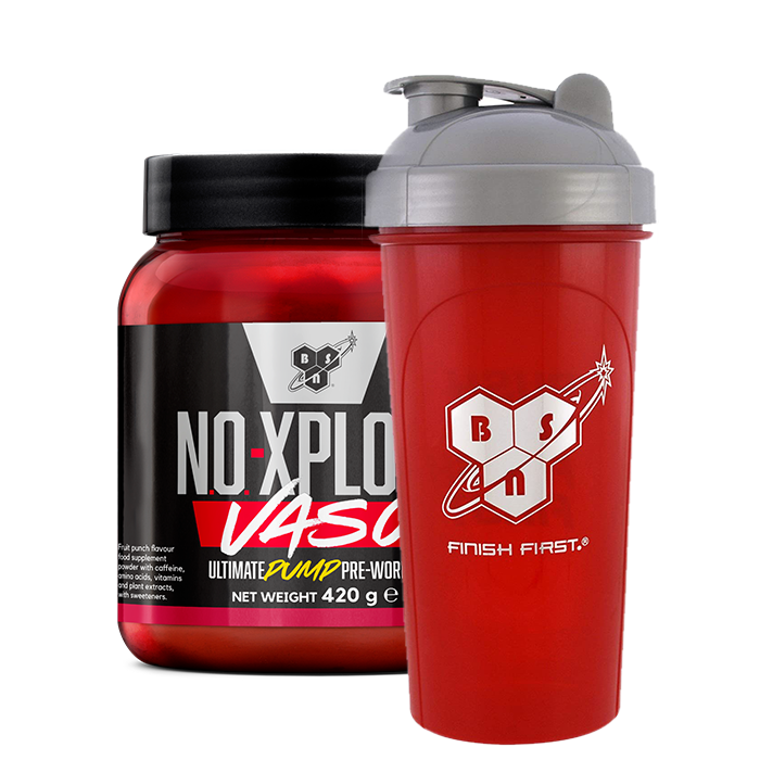 Läs mer om N.O.-Xplode Vaso PWO 420 g + BSN shaker 600 ml