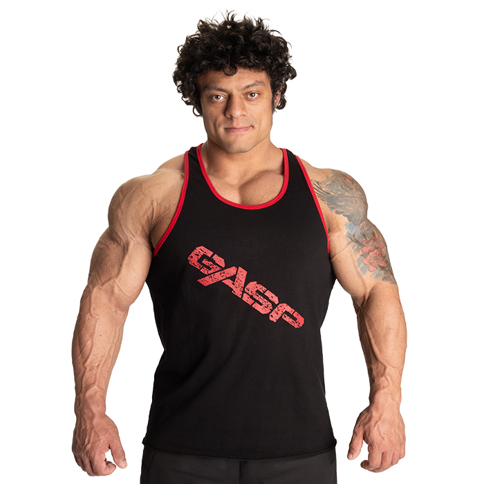 Vintage T-Back Linne Svart/Röd 8055