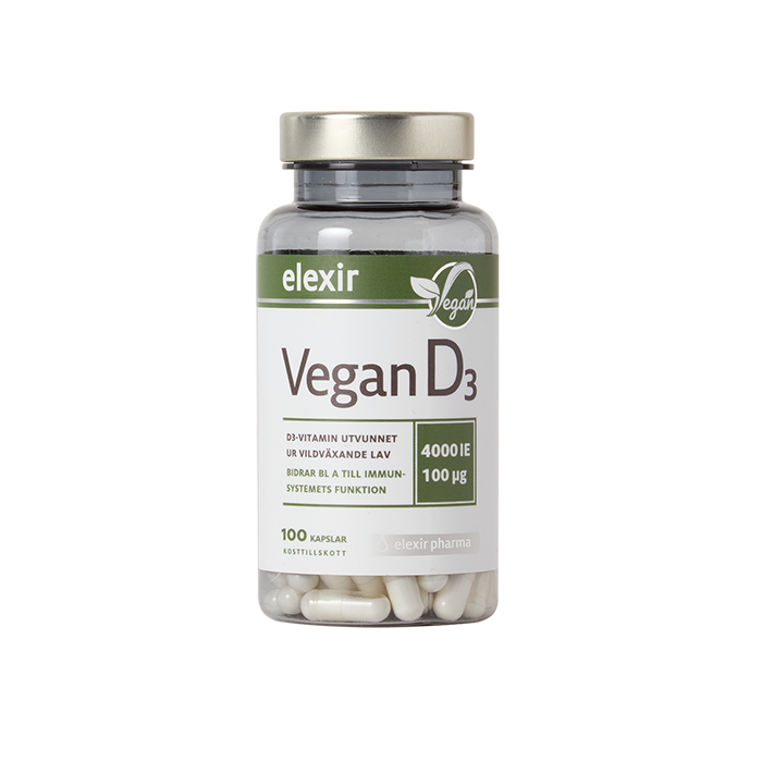 Elexir Pharma D3-vitamin Vegan 100 kapslar