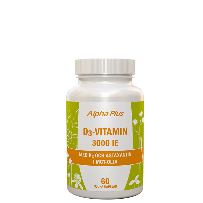 D3 3000IE + K2 och Astaxantin 60 kapslar