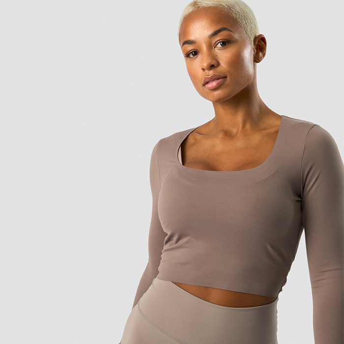 Nimble Soft Cropped Long Sleeve Dusty Brown