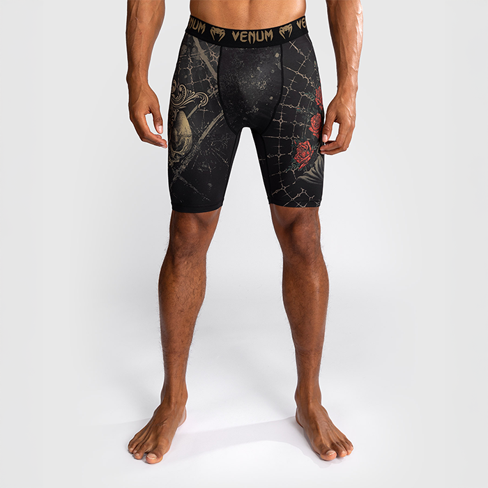 Santa Muerte 5-0 Vale Tudo Shorts Svart Guld