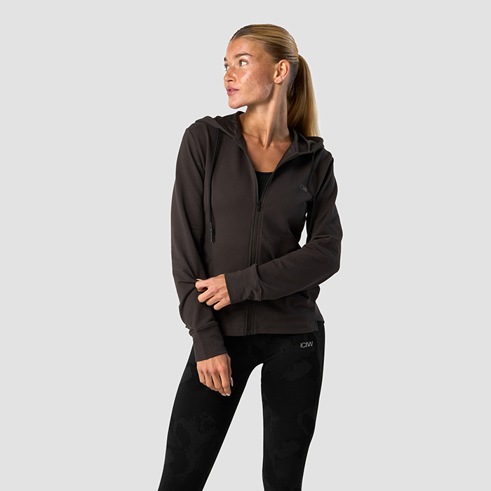 ICANIWILL Stride Zipper Hoodie Wmn Charcoal