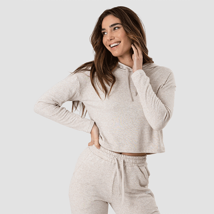 Bild av Deactivate Cropped Hoodie, Sand Melange