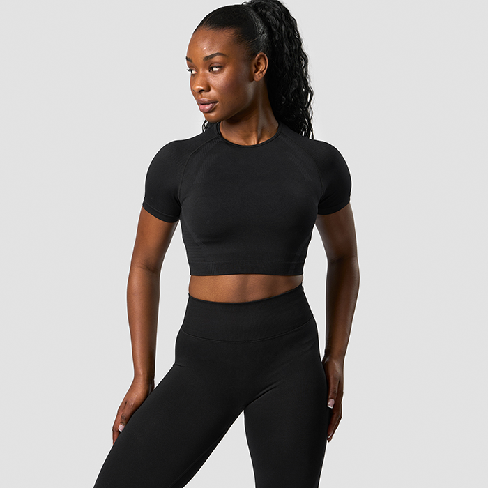 ICANIWILL Impact Seamless Cropped T-shirt Black