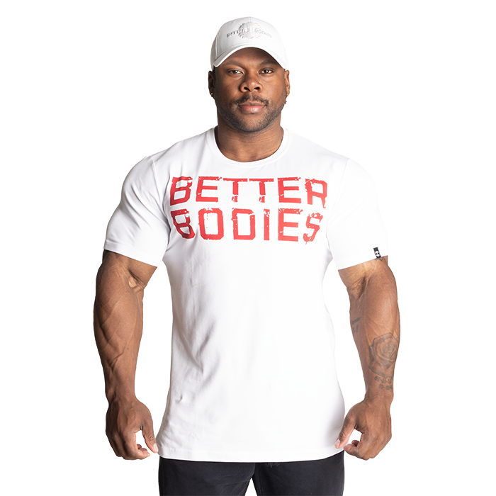 Better Bodies Basic Tapered Tee White/Red