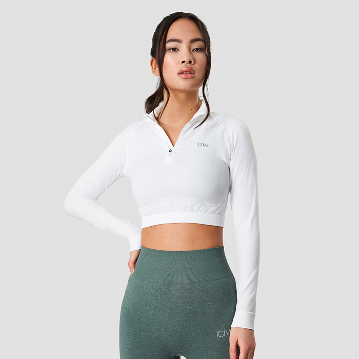 Define Cropped 1/4 Zip White