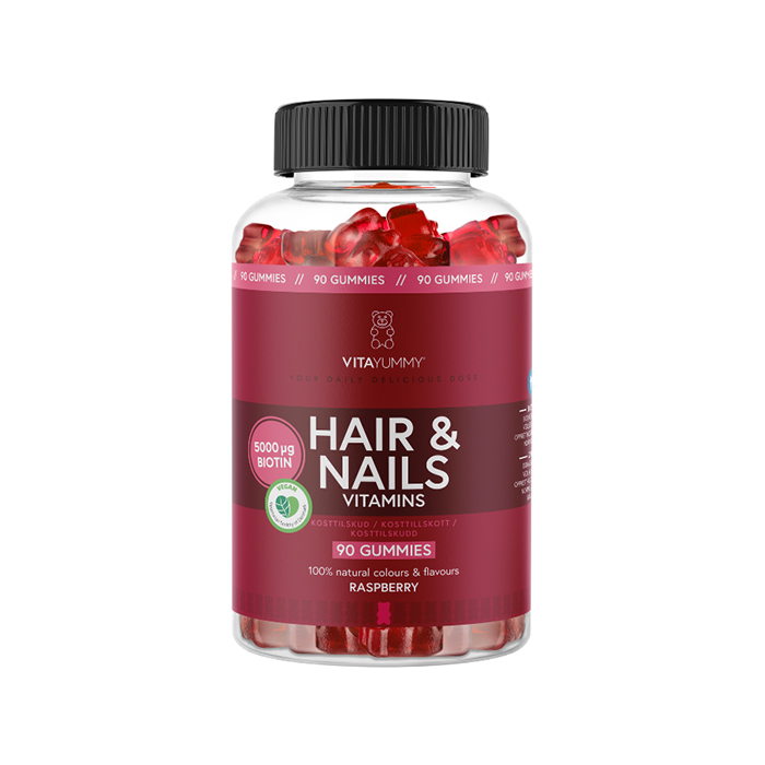 Hair Nails Vitamins Hallon 90 st Gummies