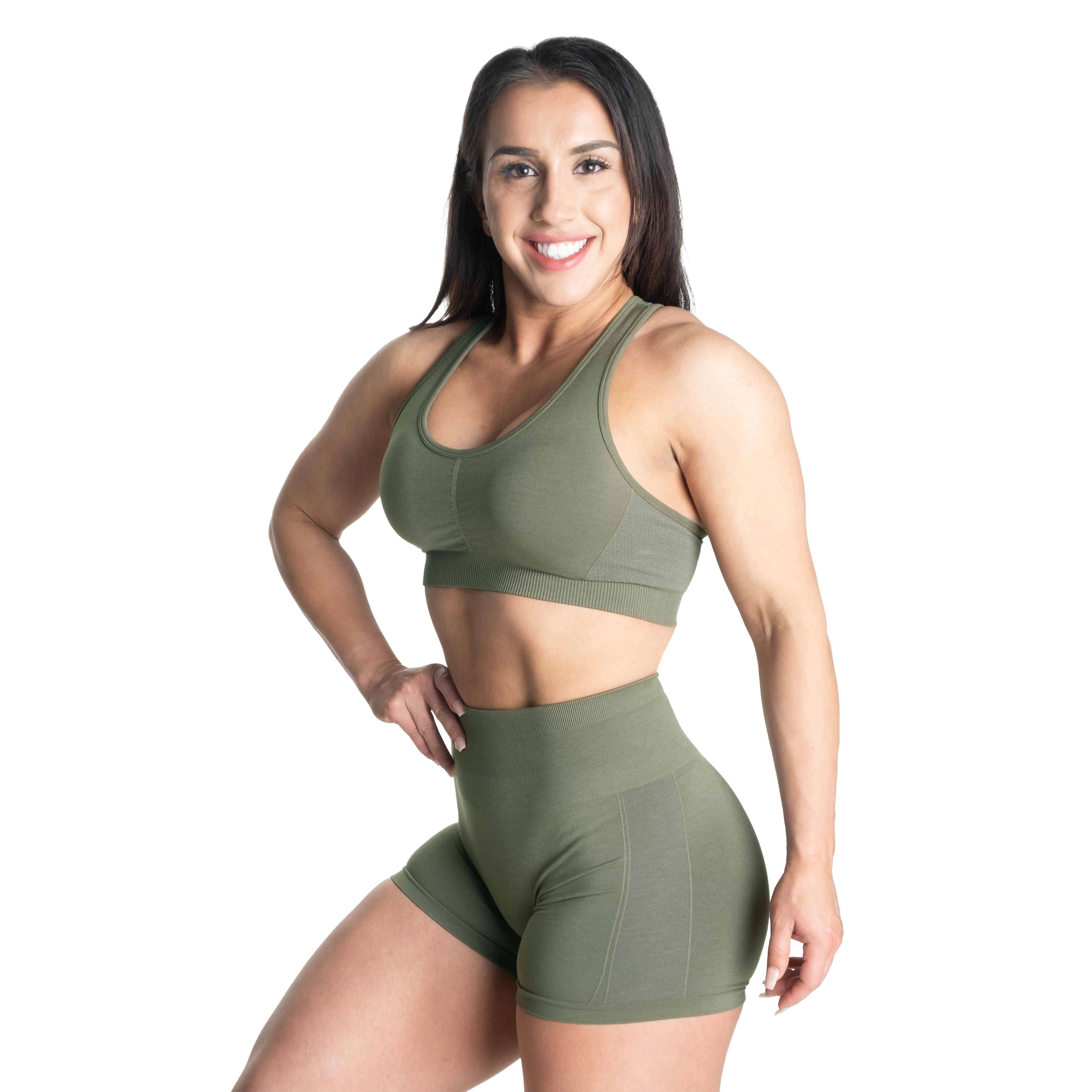 Better Bodies Scrunch Sports Bra Washed Green