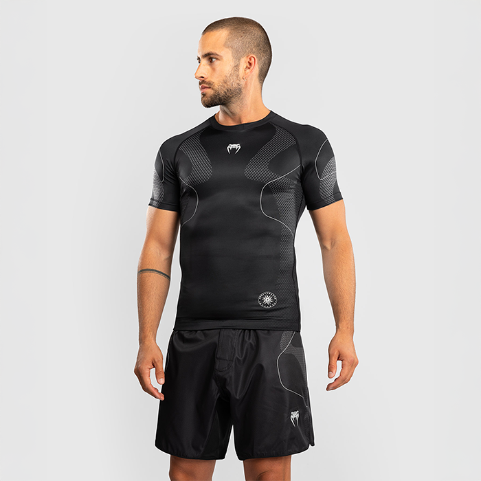 Nexus Rashguard Kort &Auml;rm Svart Silver