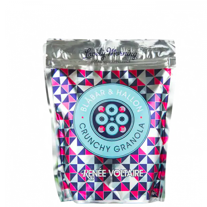 Crunchy Granola Hallon & Blåbär, 500 gram - Kort datum