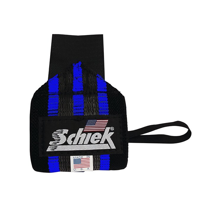 18 Inch Heavy Duty Rubber Reinforced Wrist Wraps,Black/Blue