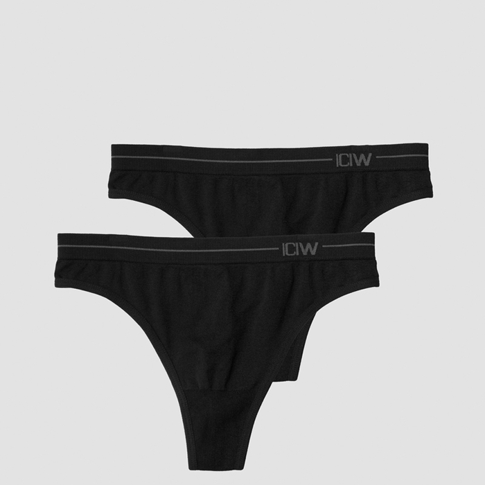 Läs mer om Everyday Seamless Thong 2-pack, Black
