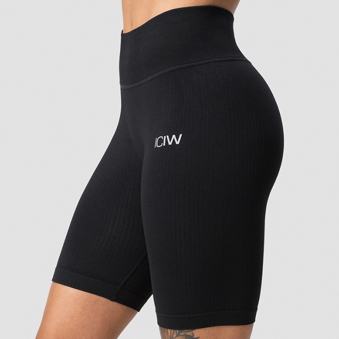 Ribbed Define Seamless Biker Shorts,Black