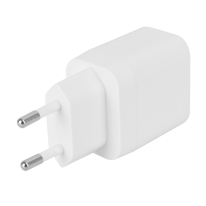 USB-v&auml;ggladdare med 1x USB-A 18W och 1x USB-C PD 20W Vit