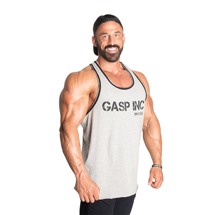 GASP Division Jersey Tank Greymelange/Black