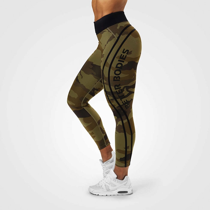 Camo High Tights, Dark green camo