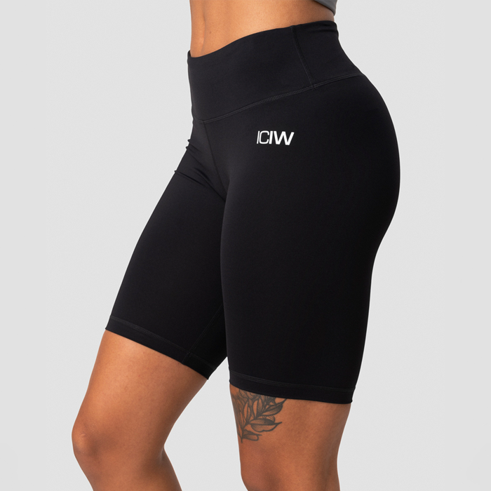 Classic V-Shape Biker Shorts, Black