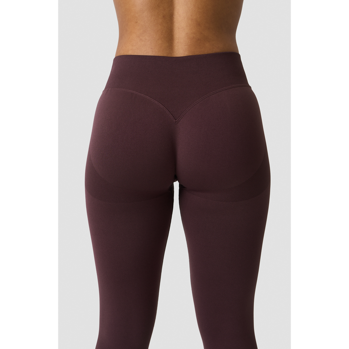 Smooth Seamless V-formade Tights Mid Rise Brun