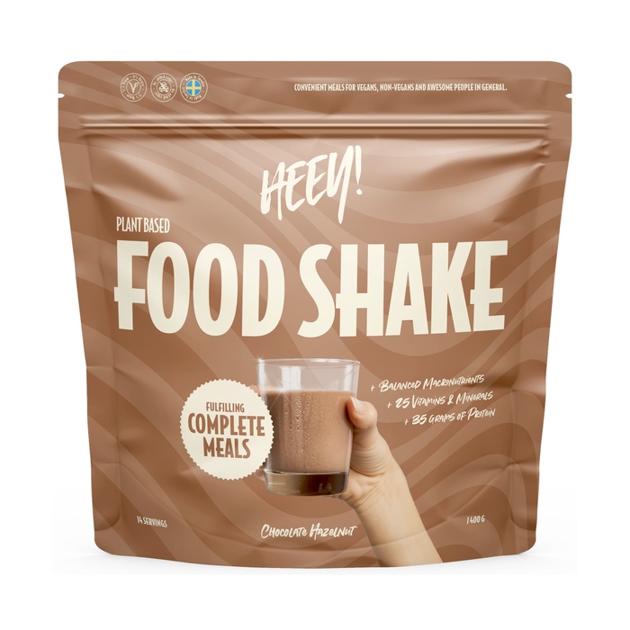 Heey! Vegansk Food Shake Måltidsersättning 1400 g, Hasselnot Choklad