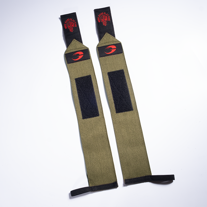 Hardcore Wrist Wraps 18 inch, Green/Red