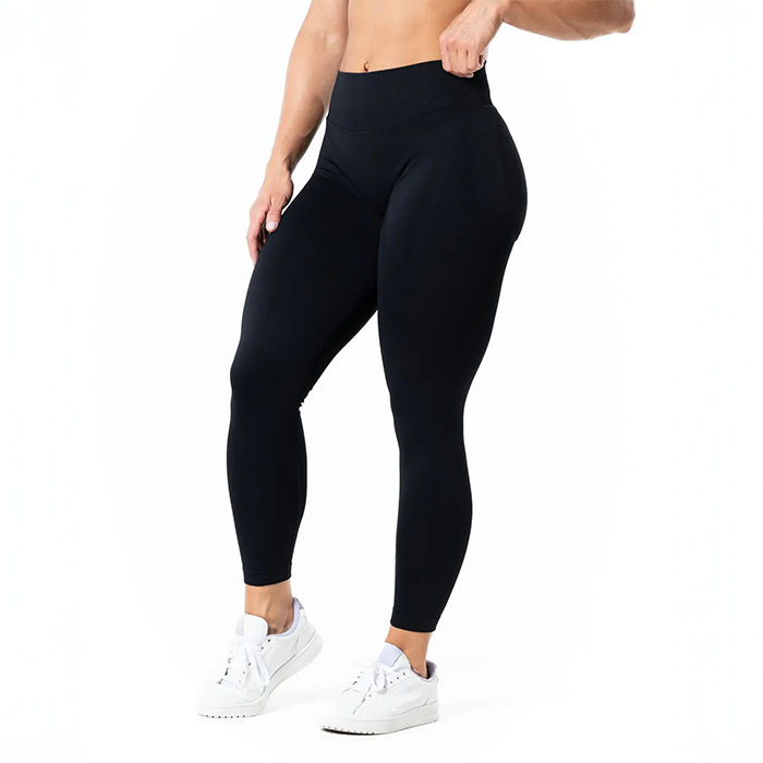 Aura Seamless Scrunch Tights Tall Svart