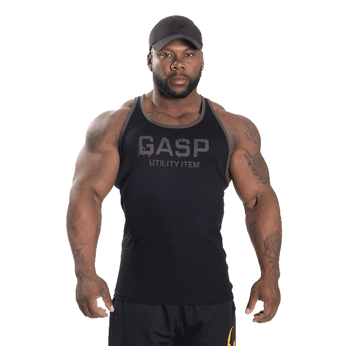 GASP Ribbed T-back Black