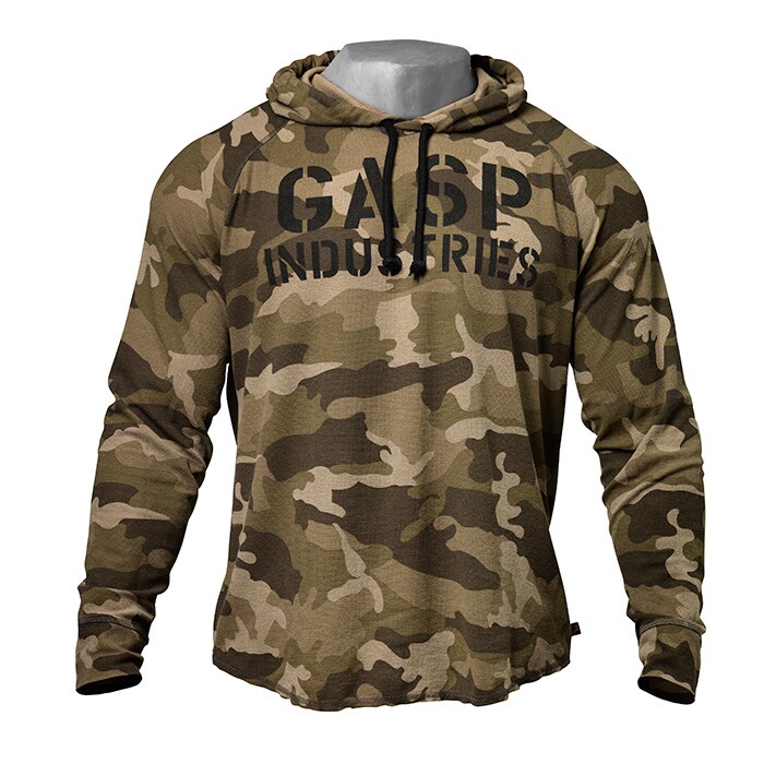 L/S Thermal Hoodie, green camoprint 20490