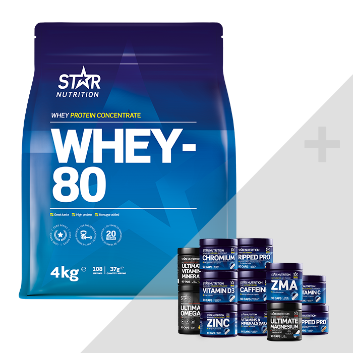 Whey-80 Vassleprotein 4 kg + Bonus Produkt
