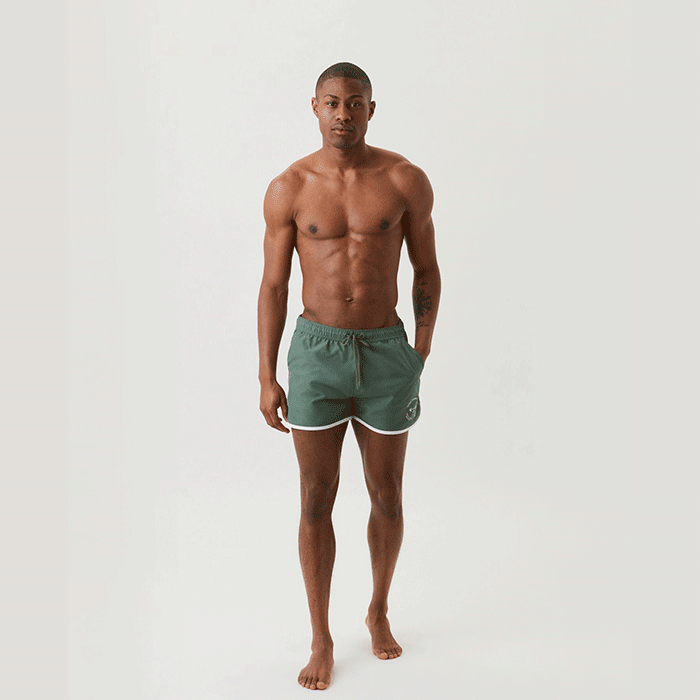 Borg Retro Swim Shorts Duck Green