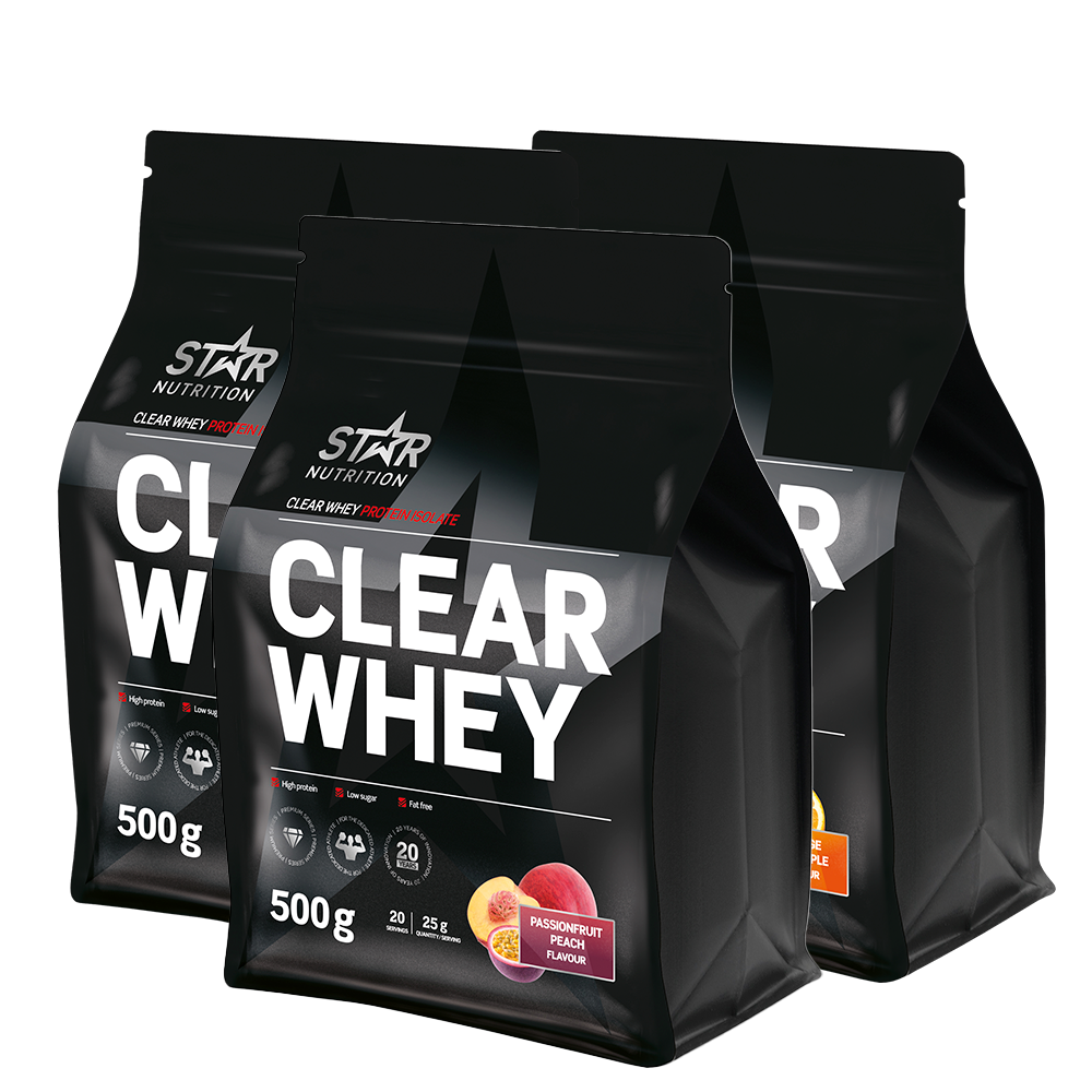 3 x Clear Whey Vassleprotein 500g