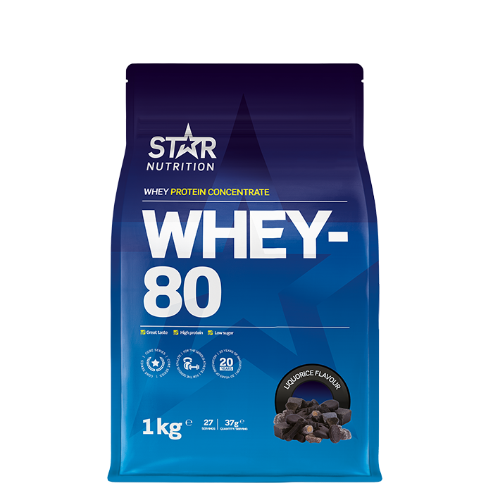 Star Nutrition Whey-80 Vassleprotein 1 kg, Liquorice