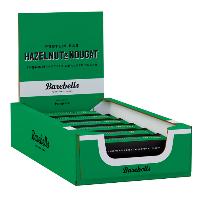 Läs mer om 12 x Barebells Protein Bar, 55 g, Hazelnut Nougat