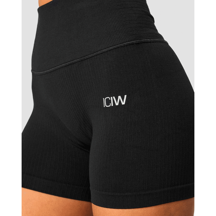 Ribbed Define Seamless Pocket Shorts,Black
